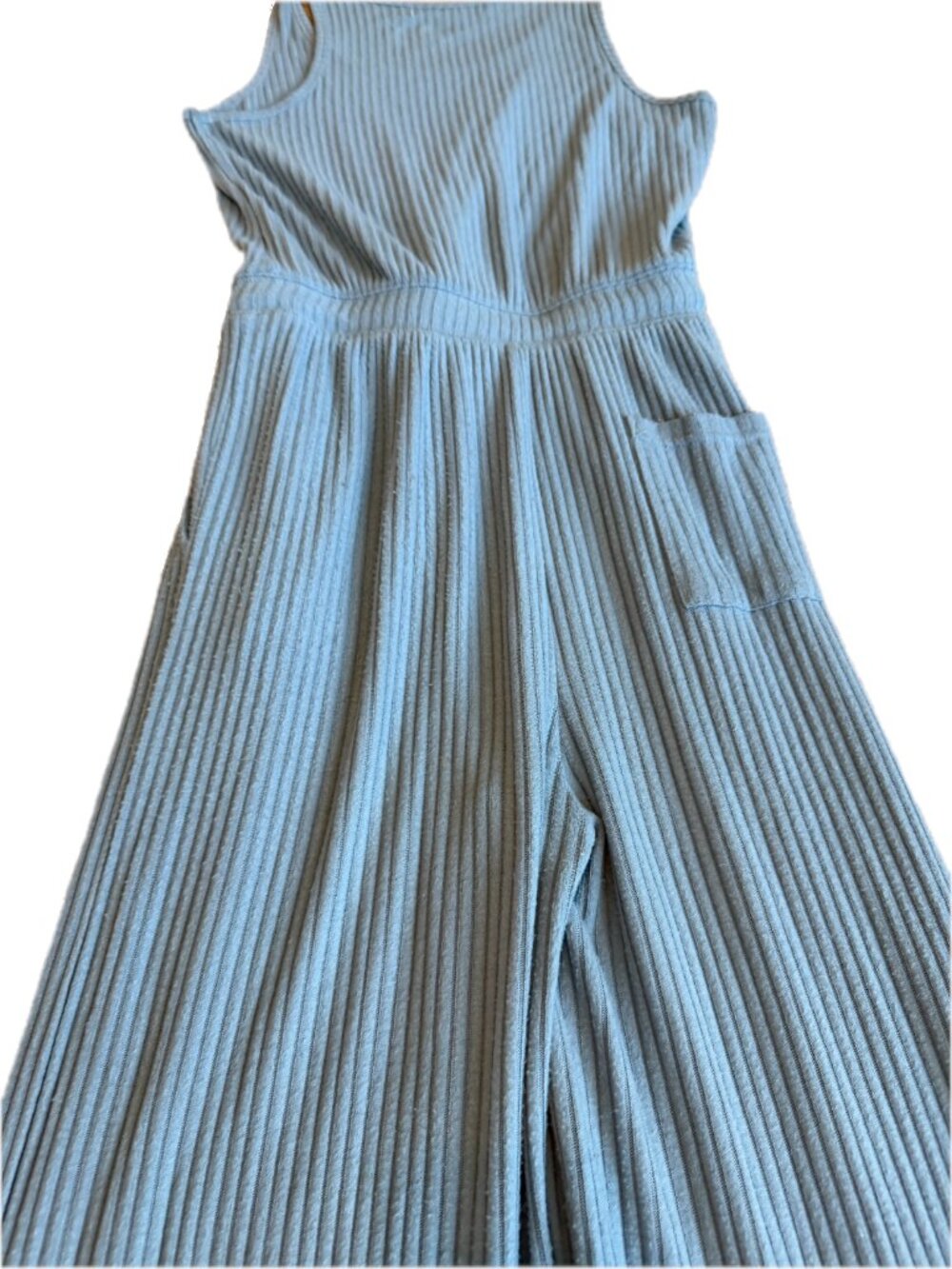 Spiritual Gangster Dusty Blue Ribbed Wide Leg Jumpsuit Racerback X-Small Women's - Picture 11 of 12